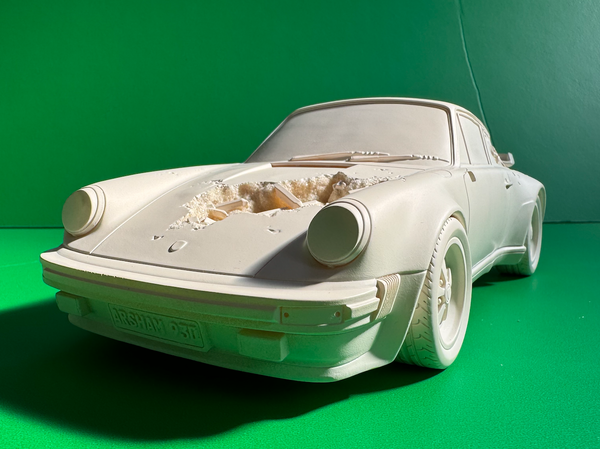 Daniel Arsham: Eroded Porsche 911 Turbo (930) (Sculpture Edition) (White), 2020