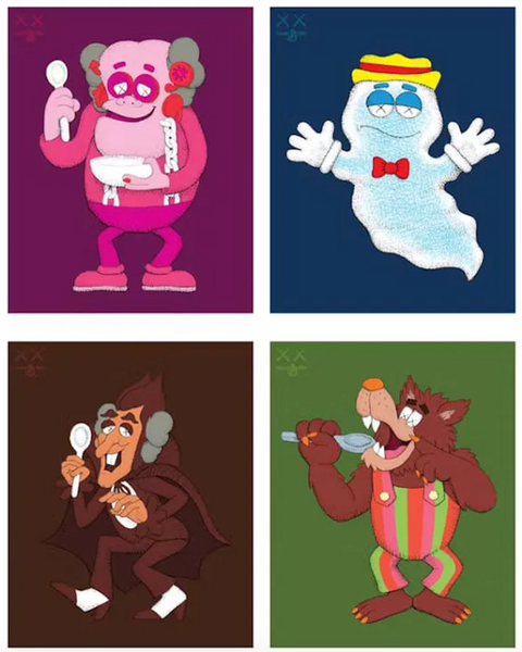 KAWS (After): Monsters Cereal Poster Set of 4, 2022