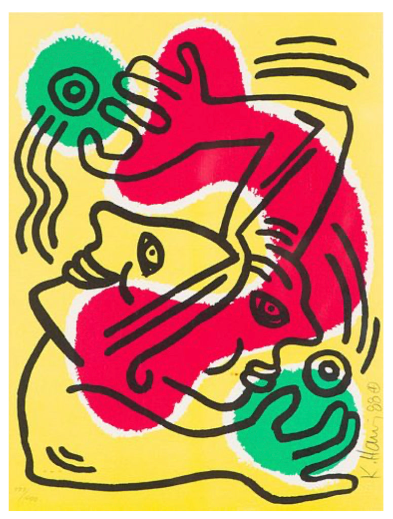 Keith Haring: International Volinteer Day, 1988 Hand-signed COA from the World Federation of United Nations
