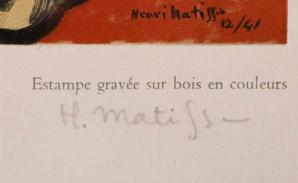 Matisse: Nature Morte au Magnolia, 1950 Hand-signed Artist’s Proof