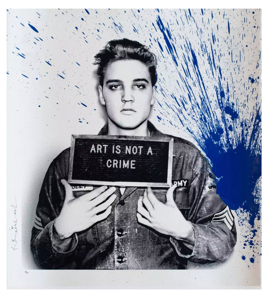 Mr. Brainwash: Elvis (blue), 2019 Silkscreen with hand spray.