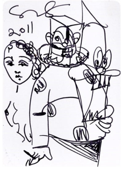 George Condo: Mental States Ink Drawing, 2011