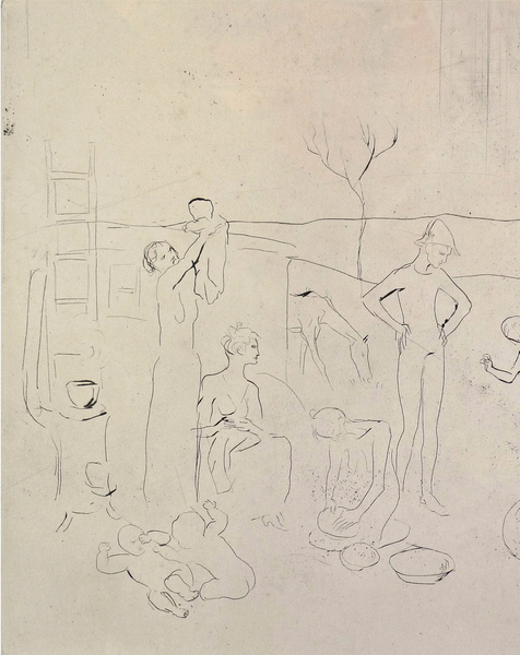 Pablo Picasso: Les Saltimbanques, from La Suite des Saltimbanques, engraved 1905 printed 1913