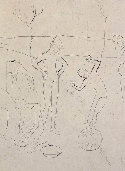 Pablo Picasso: Les Saltimbanques, from La Suite des Saltimbanques, engraved 1905 printed 1913