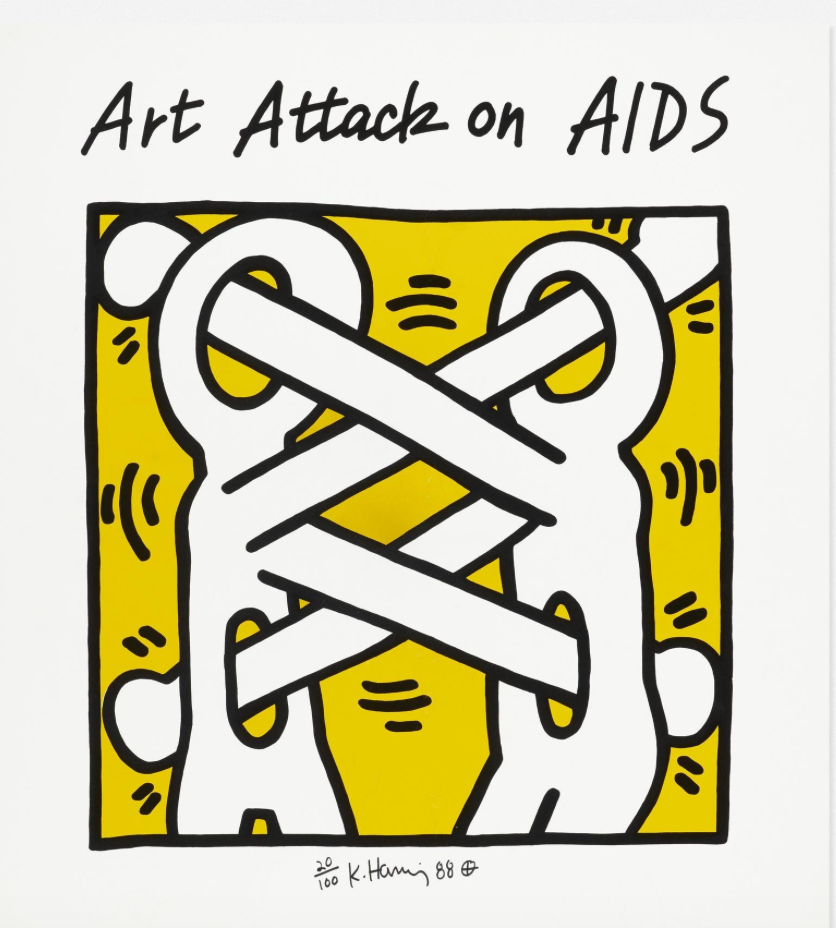 Keith Haring: Attack On AIDS, 1988 Hand Signed Edition of 100