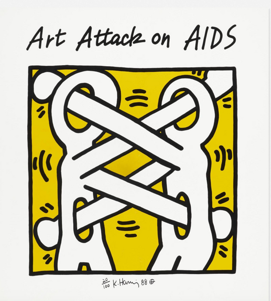 Keith Haring: Attack On AIDS, 1988 Hand Signed Edition of 100