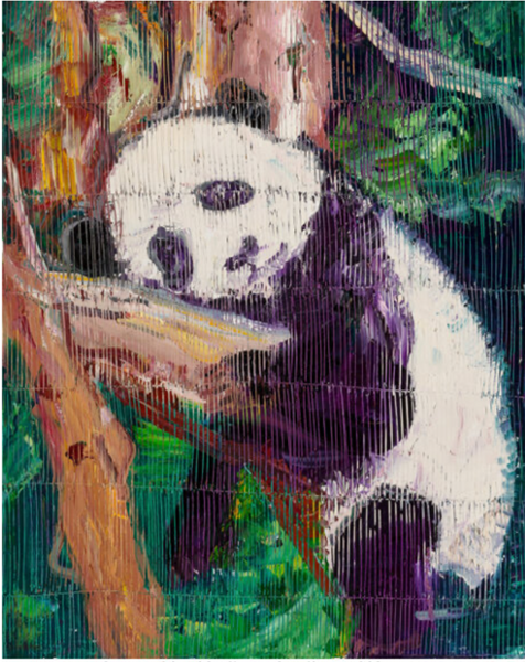 Hunt Slonem: Panda, 2016 Original Oil on Canvas