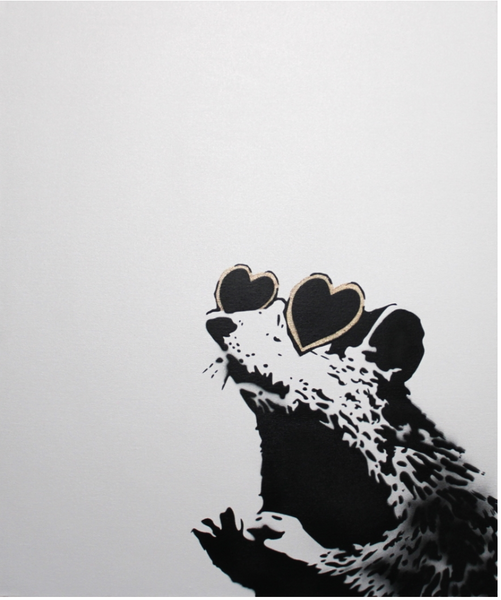 Mrs. Banksy: Ratheart, 2020 Spray paint on canvas