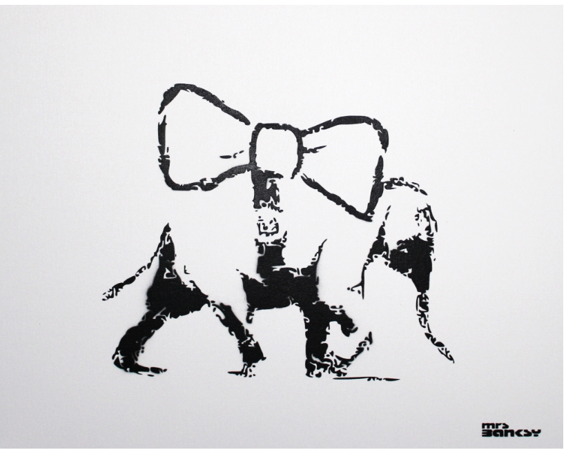 Mrs Banksy: Boe, 2021 spray paint on canvas