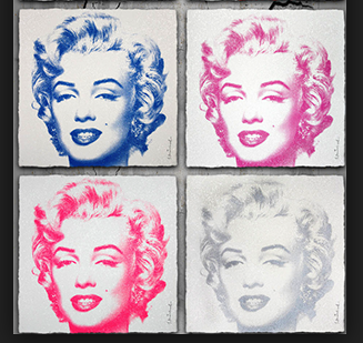Mr.Brainwash, Diamond Girl, Marilyn Set of 3 (Pink, Silver and Blue), Matching Edition 2016