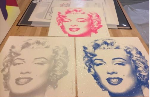 Mr.Brainwash, Diamond Girl, Marilyn Set of 3 (Pink, Silver and Blue), Matching Edition 2016
