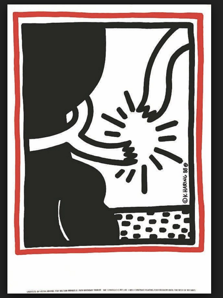 Keith Haring: Nelson Mandella Original Birthday Concert Free South Africa 1988